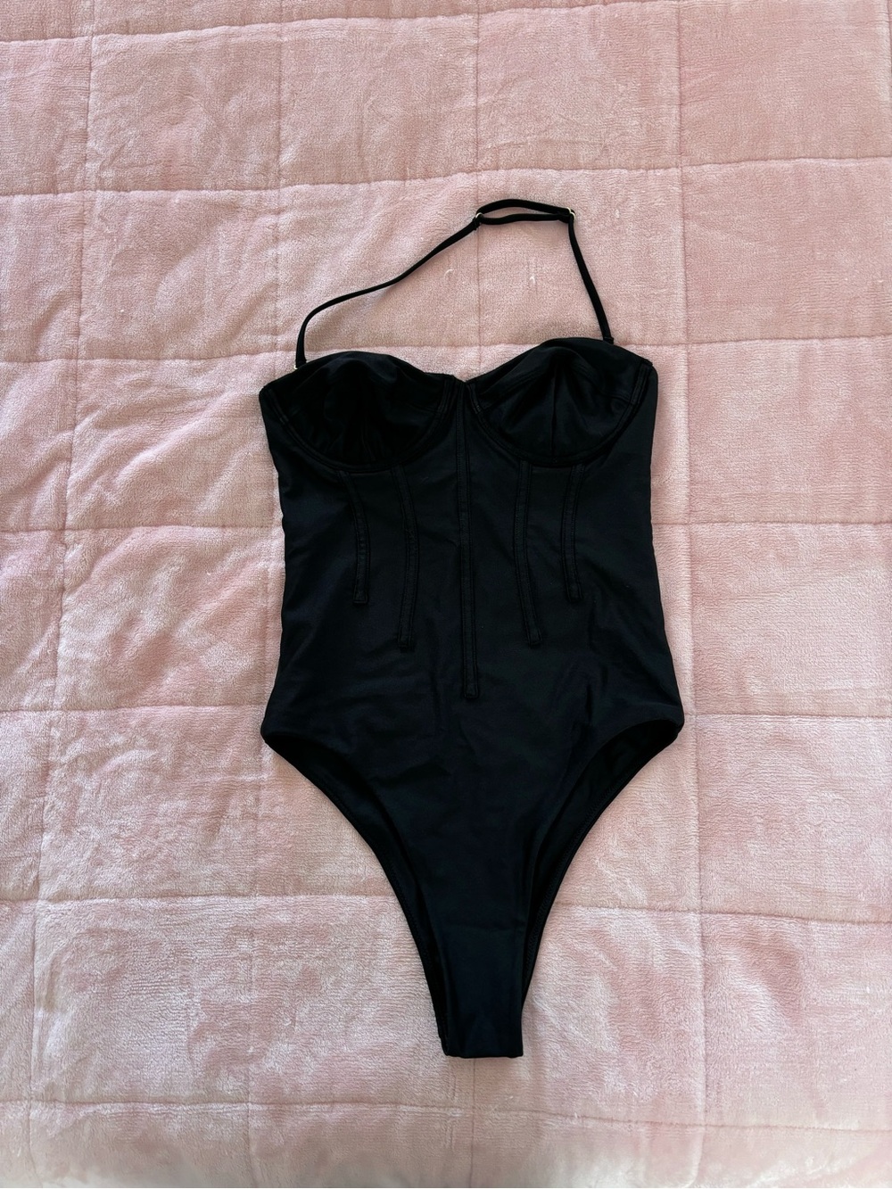 Kulani Kinis Black Bustier One-Piece Swimsuit